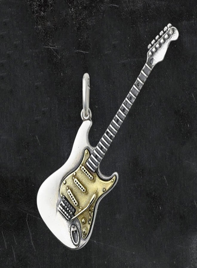 OIDIMS قلادة جيتار موسيقى الروك للرجال والنساء، قلادة بانك قوطية متدلية، قلادة تشوكر، مجوهرات مميزة وعصرية، مجوهرات شخصية، مجوهرات هيب هوب وراكبي الدراجات النارية، هدية مثالية للأصدقاء والأب والأصدقاء المقربين، سلسلة رولو قابلة للتعديل بطول 24 بوصة - Image 5